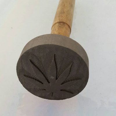 This is our Graphite Cannabis Leaf Stamp